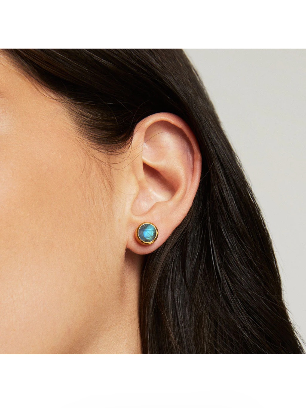 Dean Davidson Midi Gold Stud Earrings With Labradorite Stones